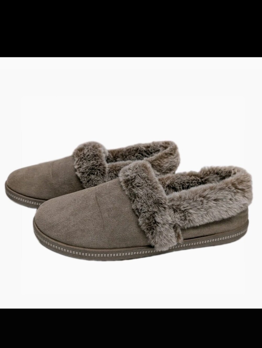Skechers Cozy Campfire Slippers 9 Faux Fur Trim Soft Comfort Cabincore